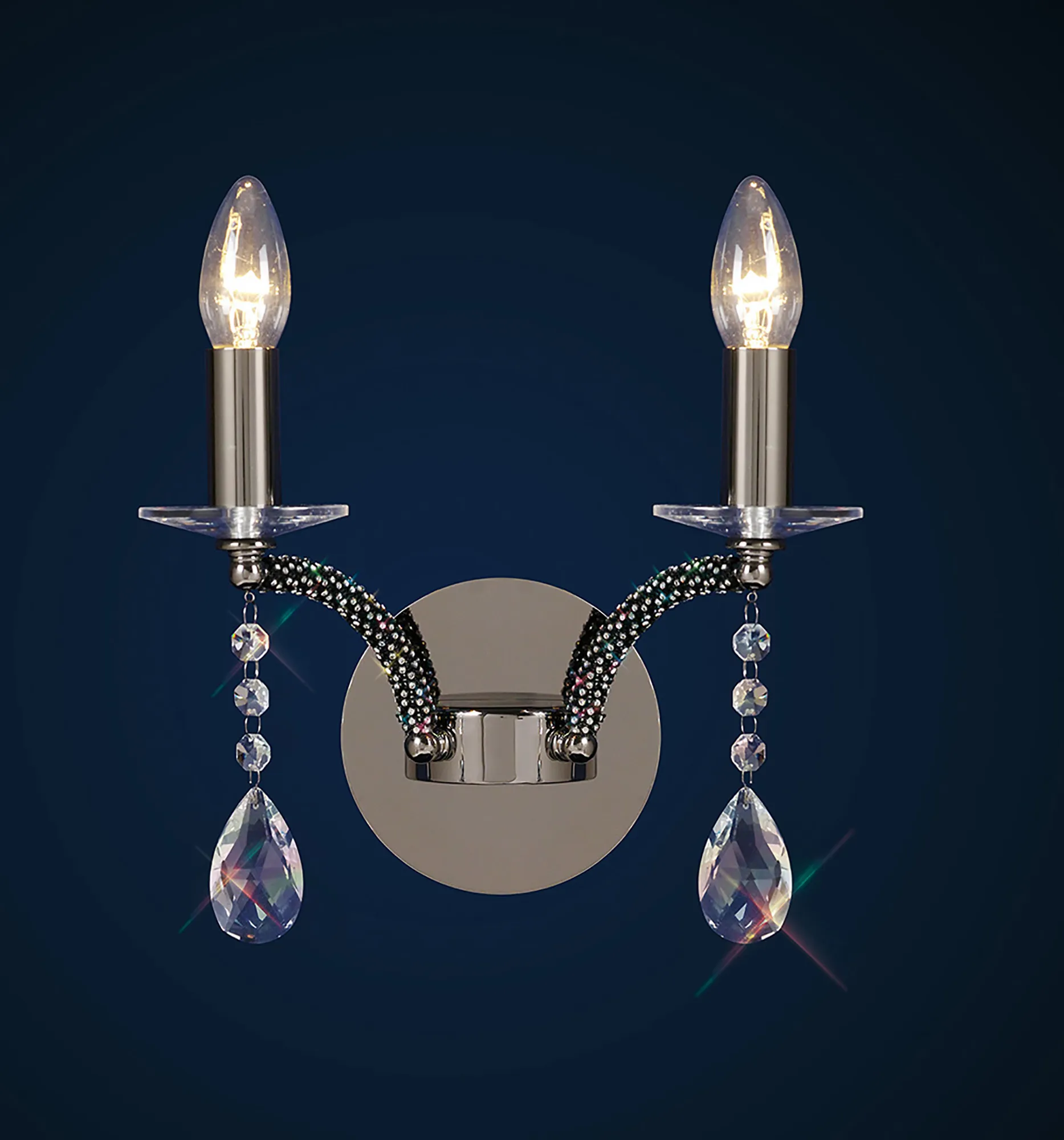 Fiore Crystal Wall Lights Diyas Armed Wall Lights